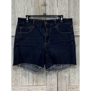 American Eagle Outfitters Super Stretch AEO Size 14 Denim Dark Wash Jean Shorts